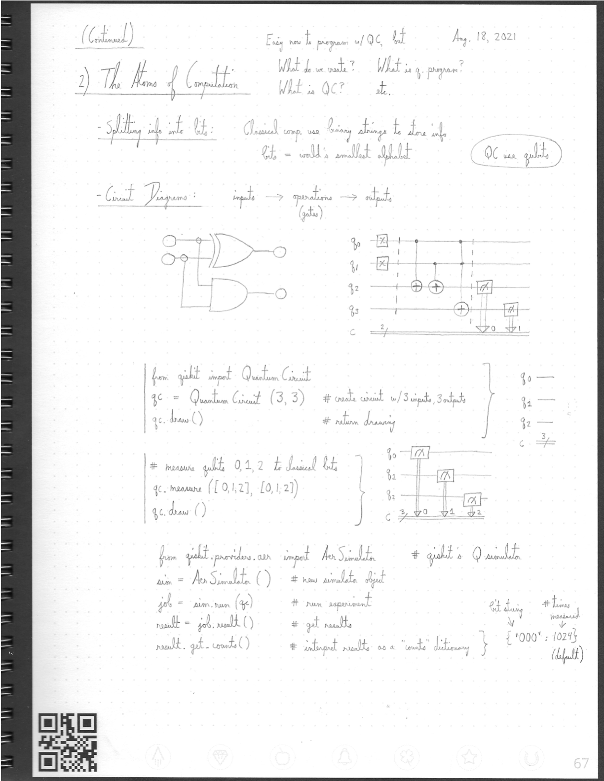 Notes from “The Atoms of Computation”